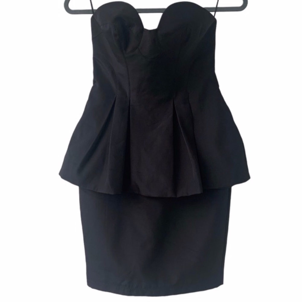 Keepsake the Label Black Strapless Hearts On Fire Mini Dress Small NWT
